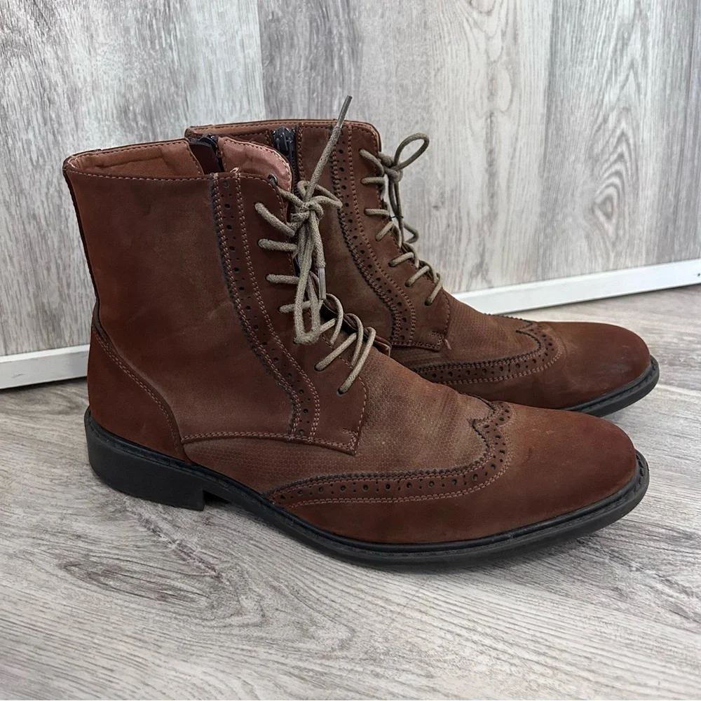 Unlisted Kenneth Cole Buzzer Oxford Boot Men 8.5 WingTip Brogue Preppy Masculine